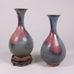 2 Chinese fine purple vase