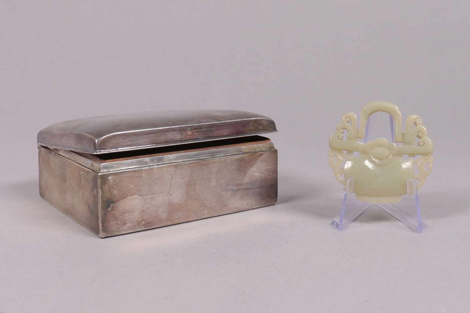 Chinese celadon jade in box (1 of 8)