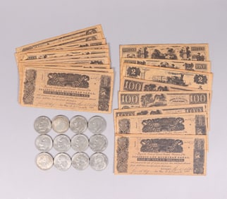 Lots fine coins and currency