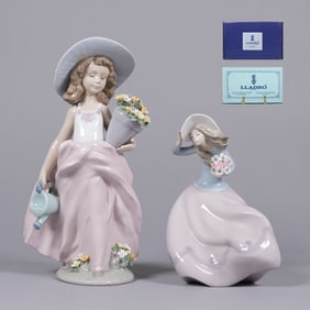 2 pc Lladro figurines with box