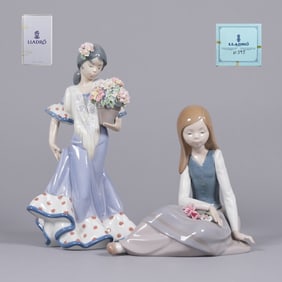 2 pcs Lladro figurines with box
