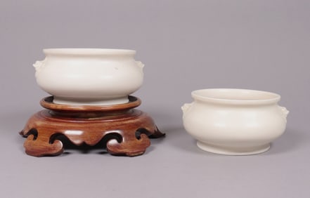 2 Chinese fine white censer