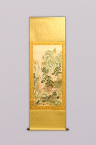 Chinese long fine scroll in box