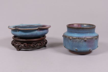 2 Chinese purple censer