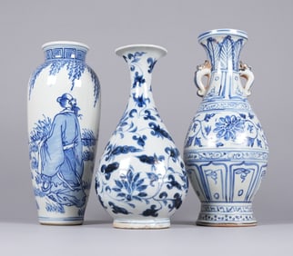 Lots Chinese b/w vase