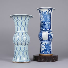 Lots Chinese b/w tube vase