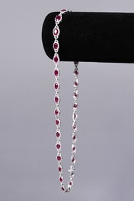 Platinum rare ruby diamond necklace GIA