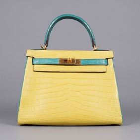 Authentic Hermes Kelly 28 Crocodile leather