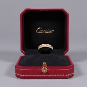 Authentic Cartier gold diamond ring with box