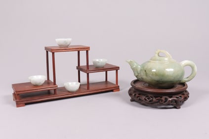 Lots Chinese jadeite tea items