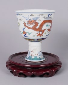 Chinese fine dragon stem cup