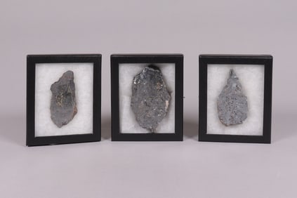 Lots meteorite stones in box