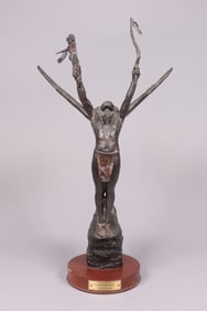 A vintage Native American bronze sculpture