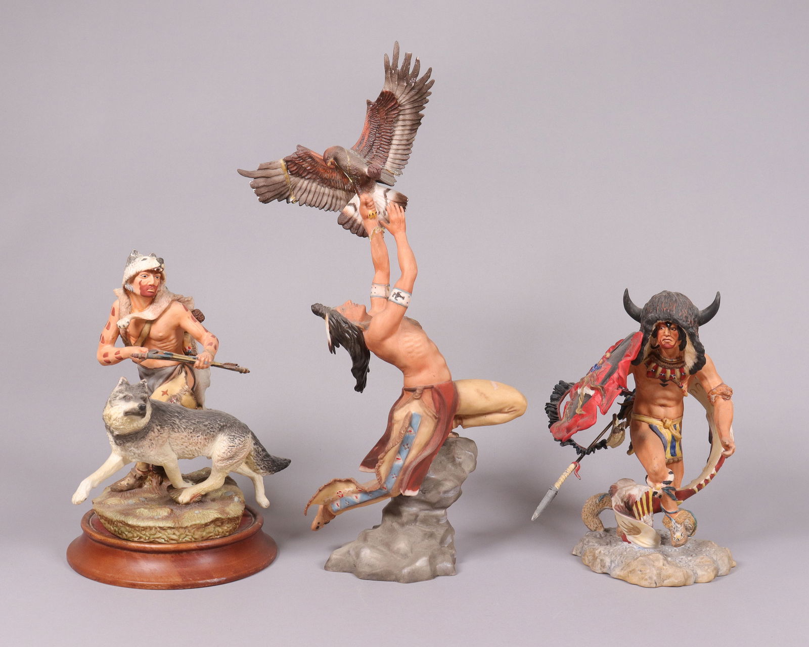 Lots Native American fine figures: Lots Native American fine figures. Condition selling it as is. All sales are final. Largest H: 15" x W: 6."