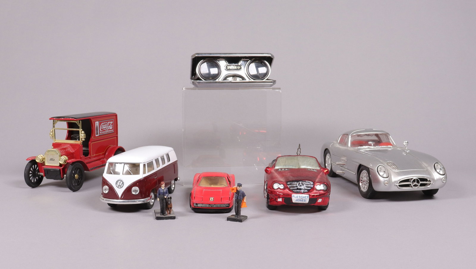 Lots vintage car toys and binocular: Lots vintage car toys with binocular. Condition selling it as is. All sales are final.