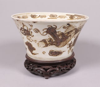 Chinese fine copper red bowl