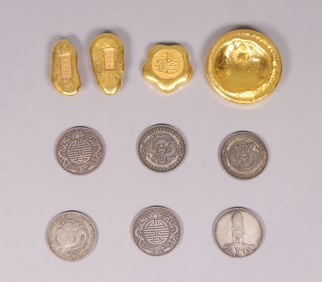 Lots Chinese ingots and coins ungraded