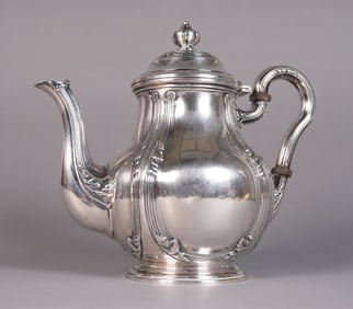 A rare silver European teapot