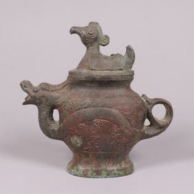 Chinese fine bronze lidded pot
