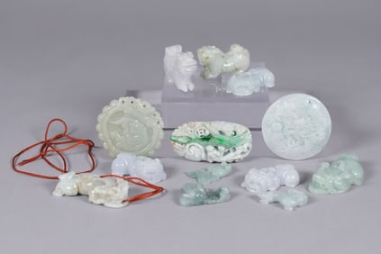 Lots Chinese jadeite carvings