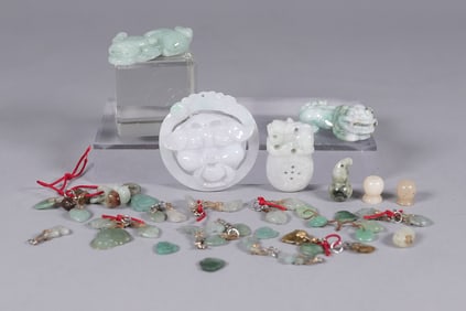 Lots Chinese jadeite carvings