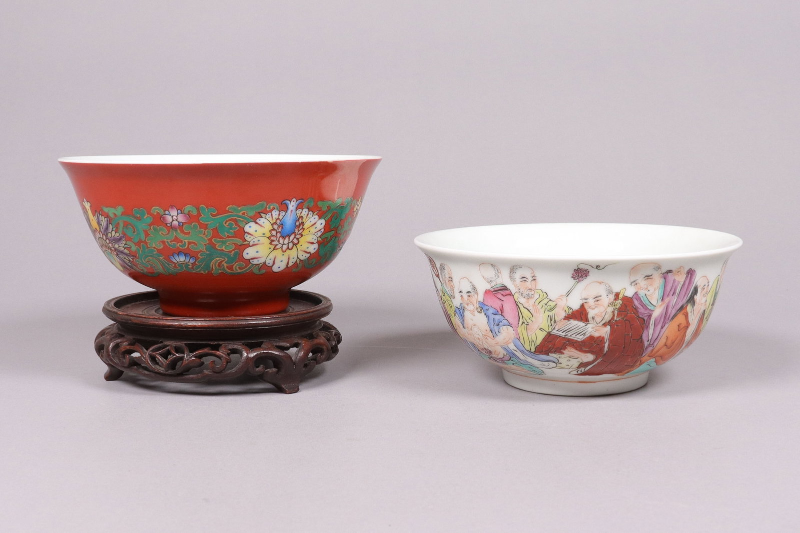 Lots Chinese vintage bowls: Lots Chinese fine vintage bowls. Largest H: 2.75" x W: 6.1."