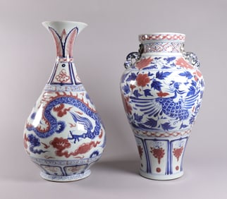 2 Chinese massive fine vase