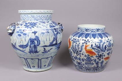 2 Chinese large jars