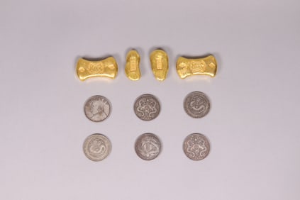 Lots Chinese ingots and coins ungraded