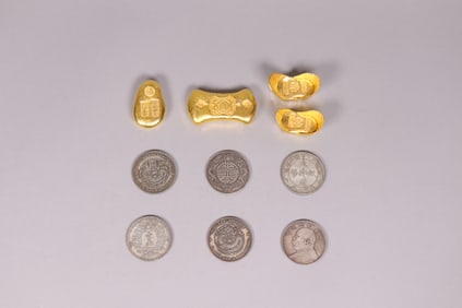 Lots Chinese ingots and coins ungraded