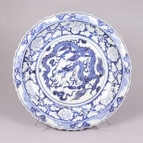 Chinese important b/w charger plate estate