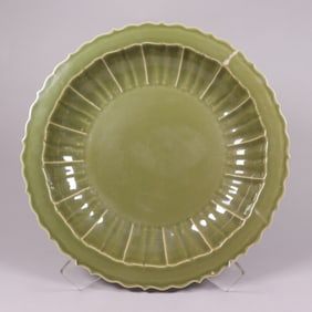 Chinese antique celadon charger plate estate