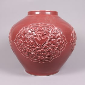 Chinese large red jar