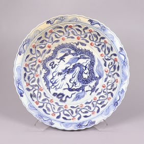 Chinese fine carved charger plate