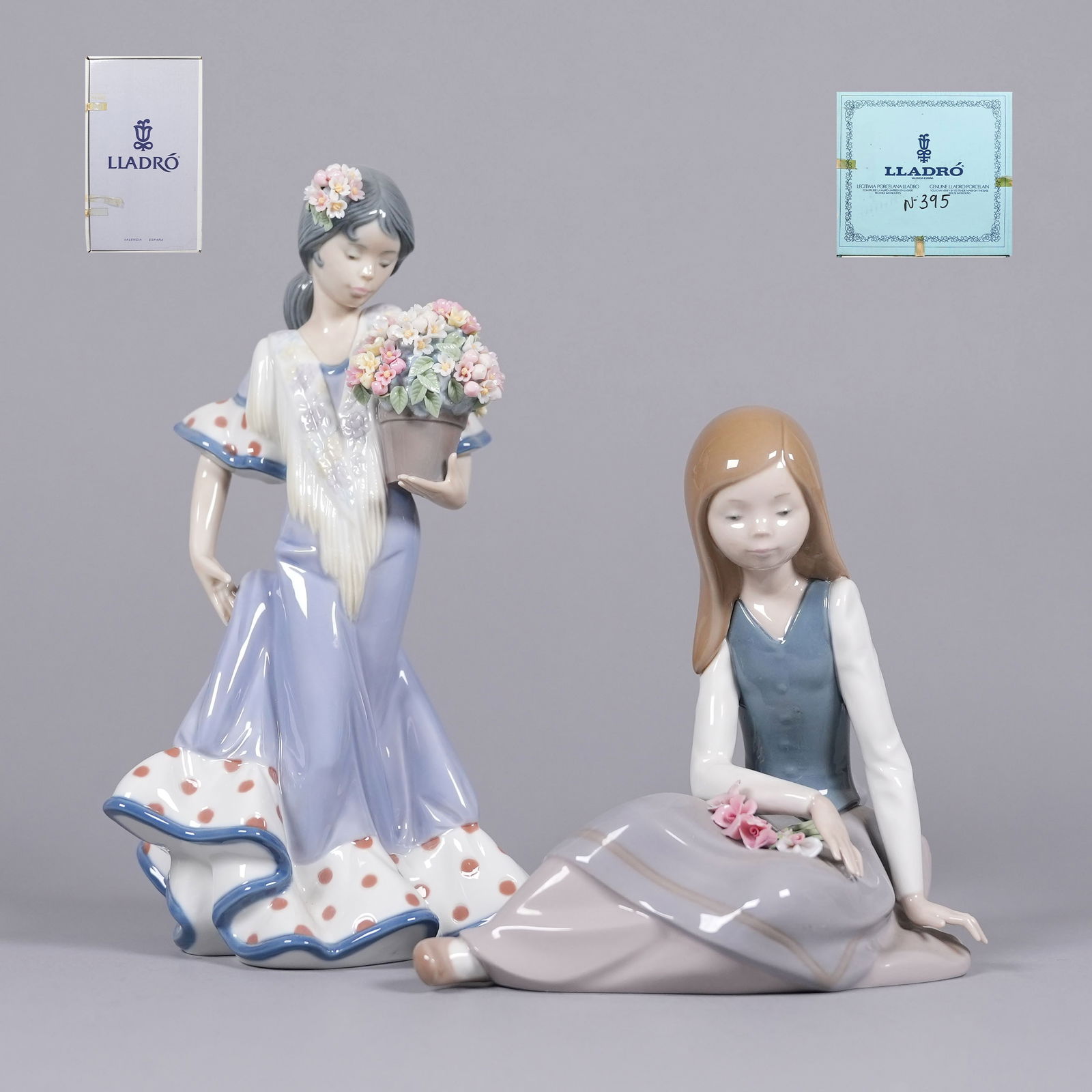 Lots Lladro floral girl figurines (1 of 9)