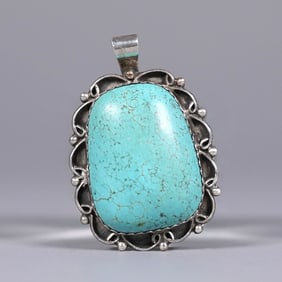 Silver turquoise pendant