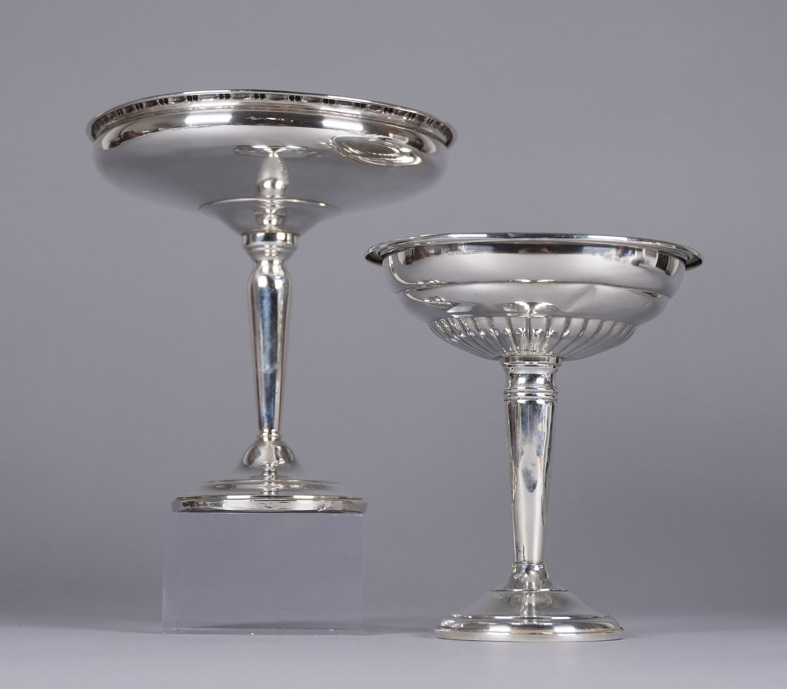 2 antique silver stem bowl 14.8 oz (1 of 8)