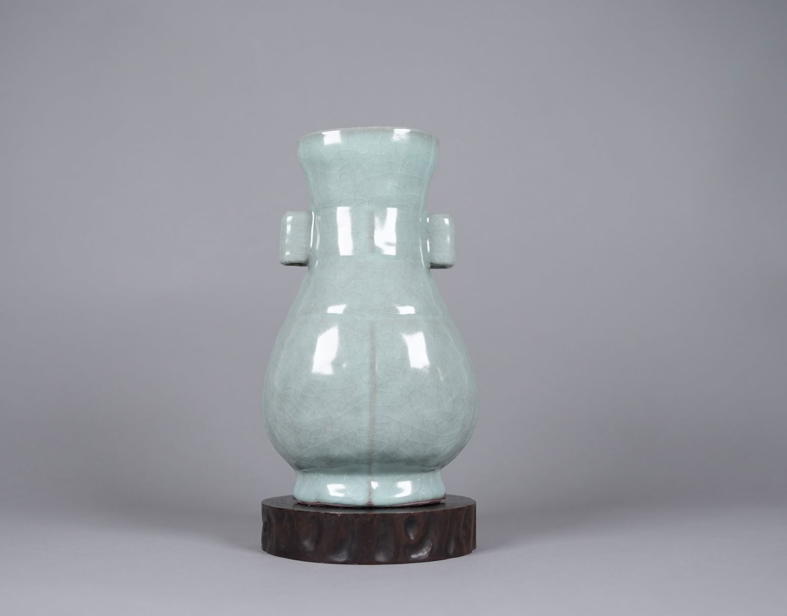 Chinese celadon handled vase (1 of 7)