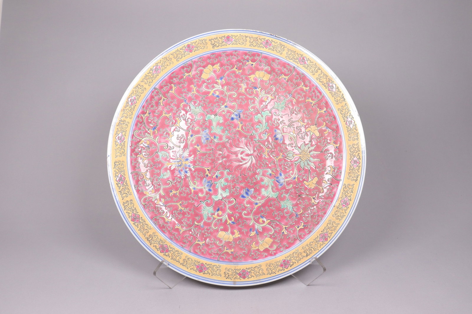 Chinese fine charger plate: Chinese fine charger plate. H: 2" x W: 17.1."