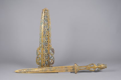 Chinese fine gilted bronze sword