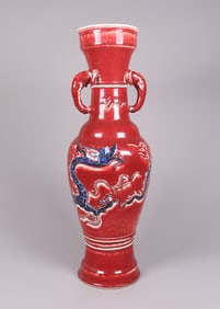 Chinese tall dragon vase