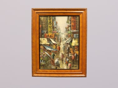 A vintage oil on canvas painting