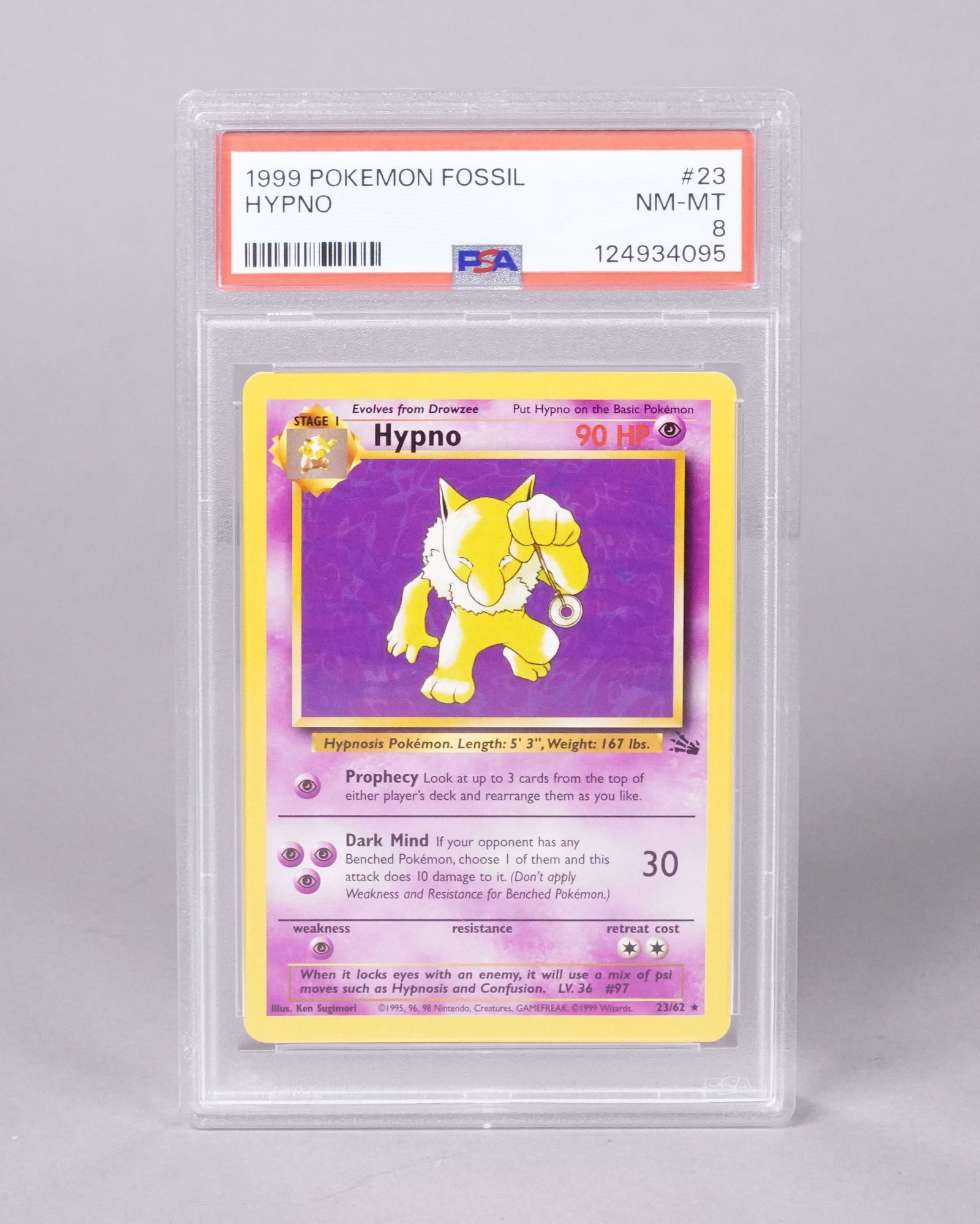 1999 Pokemon card PSA 8: 1999 Pokemon card, PSA 8.