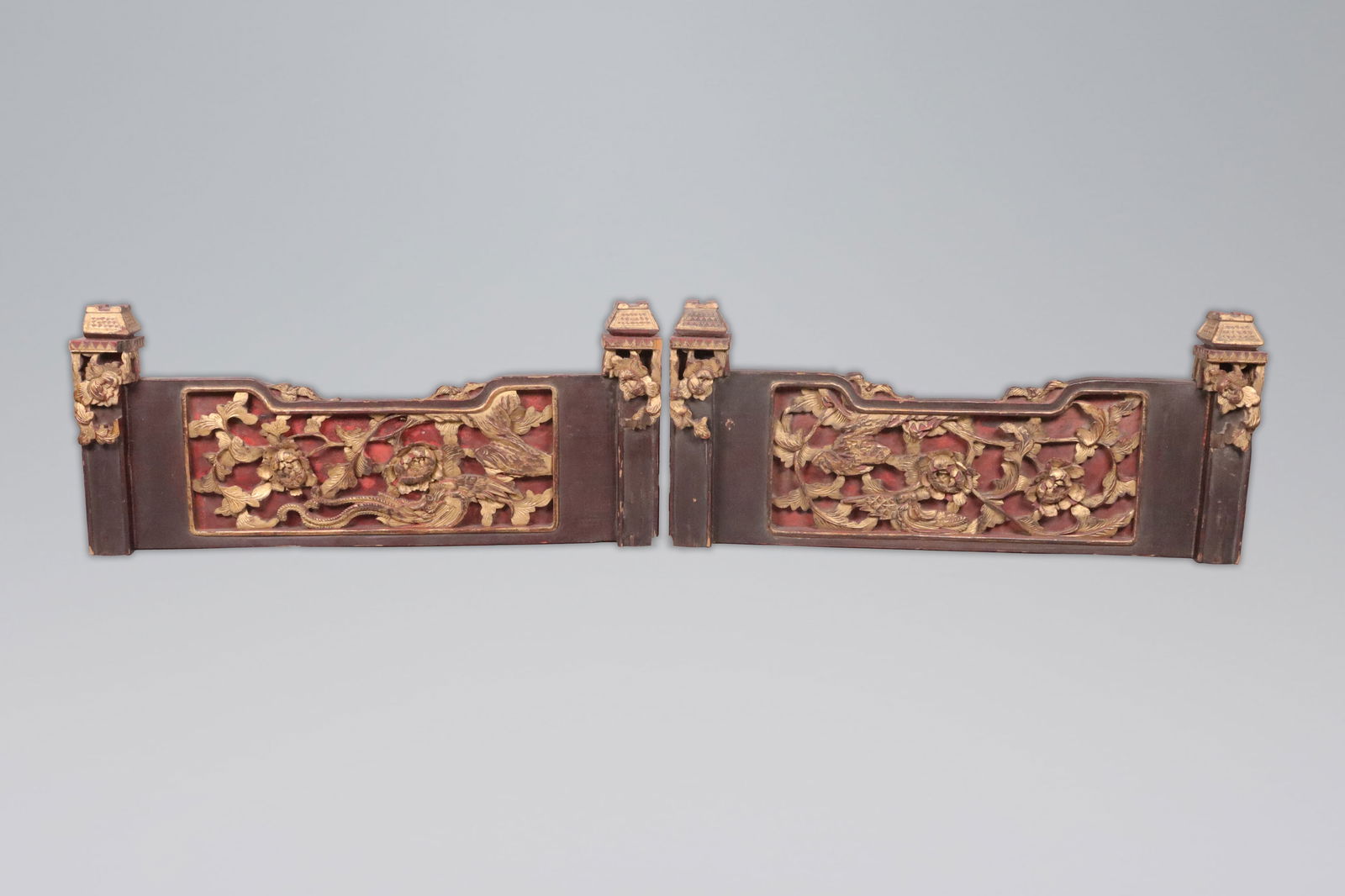 Lots Chinese wooden panels: Lots Chinese antique wooden panels. H: 9" x W: 20.75."