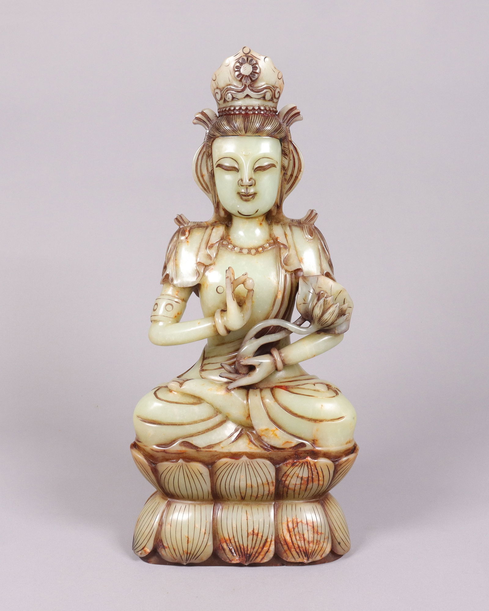 Chinese stone carved buddha: Chinese heavy large stone carved buddha. H: 12.25" x W: 7.25."