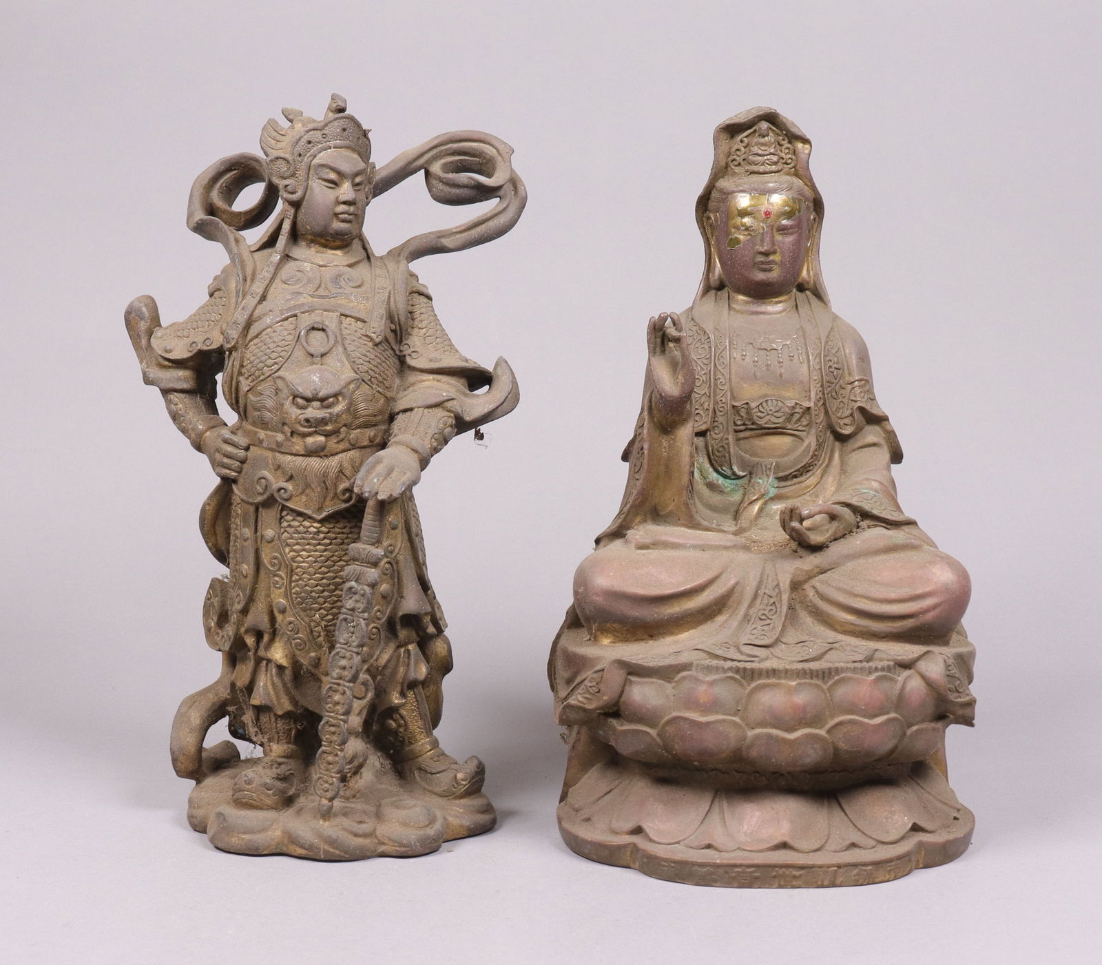 Lots Chinese statues: Lots Chinese statues. Largest H: 10" x W: 6."