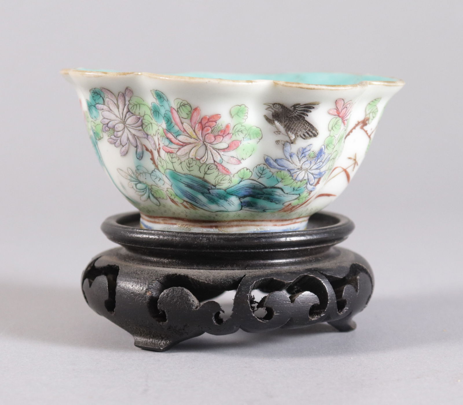 Chinese fine cup: Chinese antique fine cup. H: 2.5" x W: 3.5."
