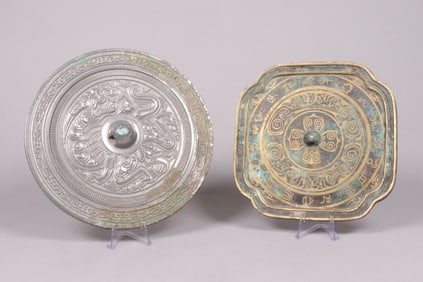 2 Chinese bronze mirrors