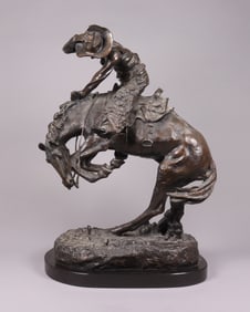 Remington style large bronze statue