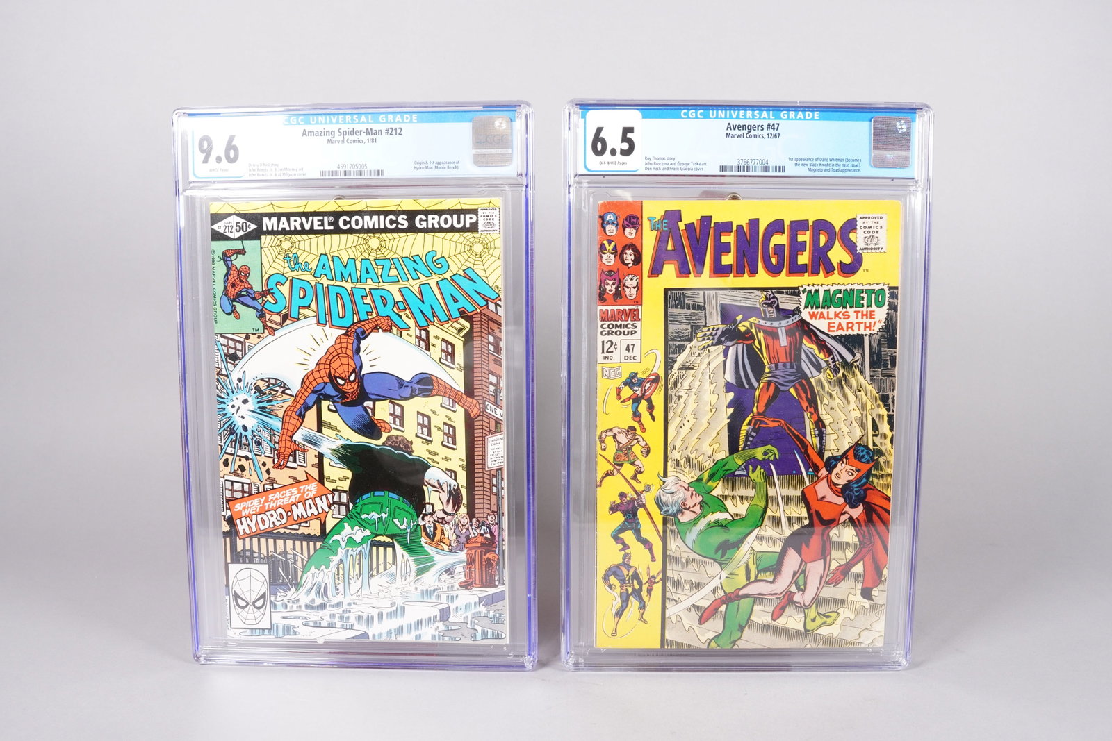 Spiderman and Avengers CGC comics: Spiderman and Avengers CGC graded comics.
